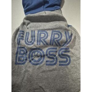 NWT‎ Vibrant Life dog gray & blue doggie hoodie "Furry Boss" sz M,